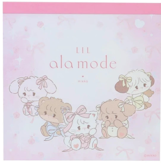 Mikko Illustrations Lil ala mode Pink Square Memo Pad Made in Japan Funbox