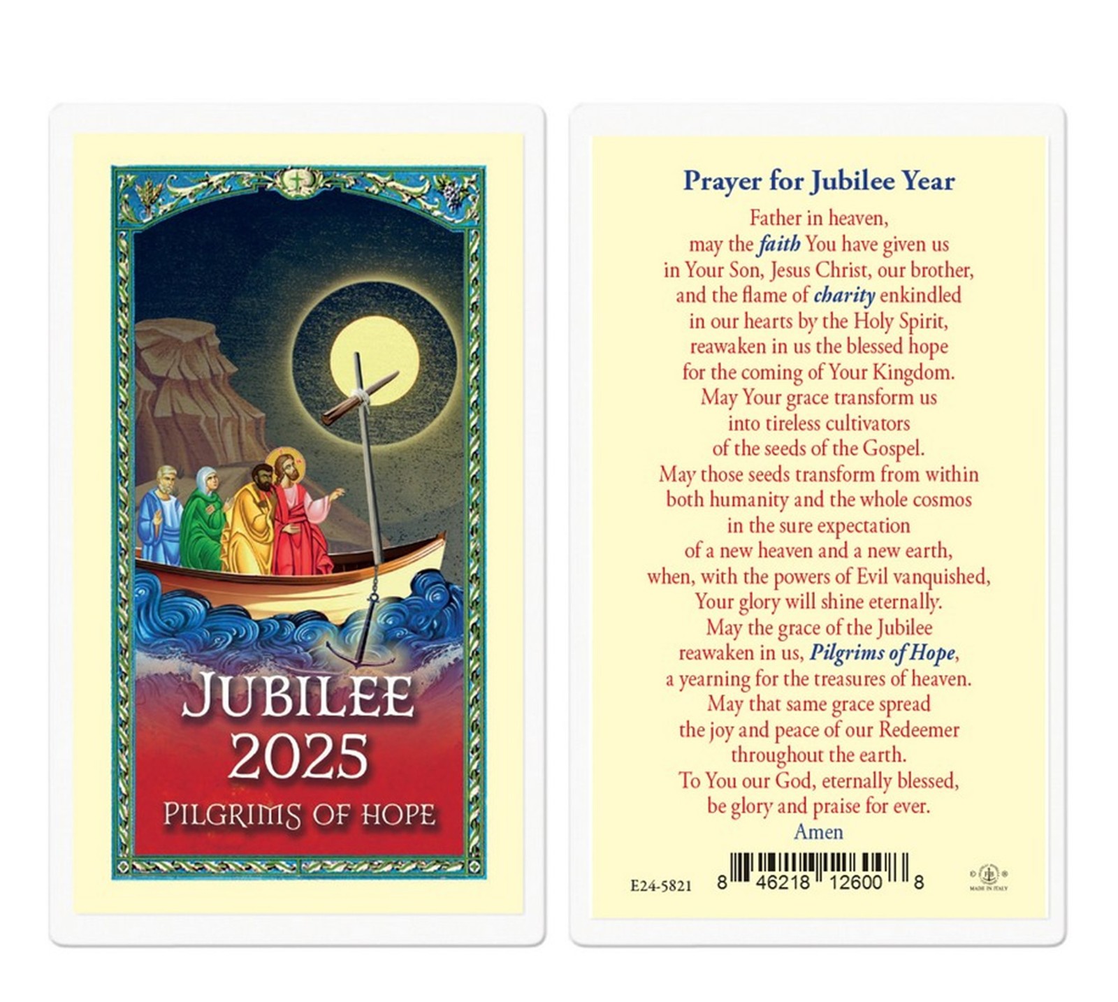 Catholic Jubilee Year of 2025 Prayer Card Laminated Holy Card Pilgrims of Hope