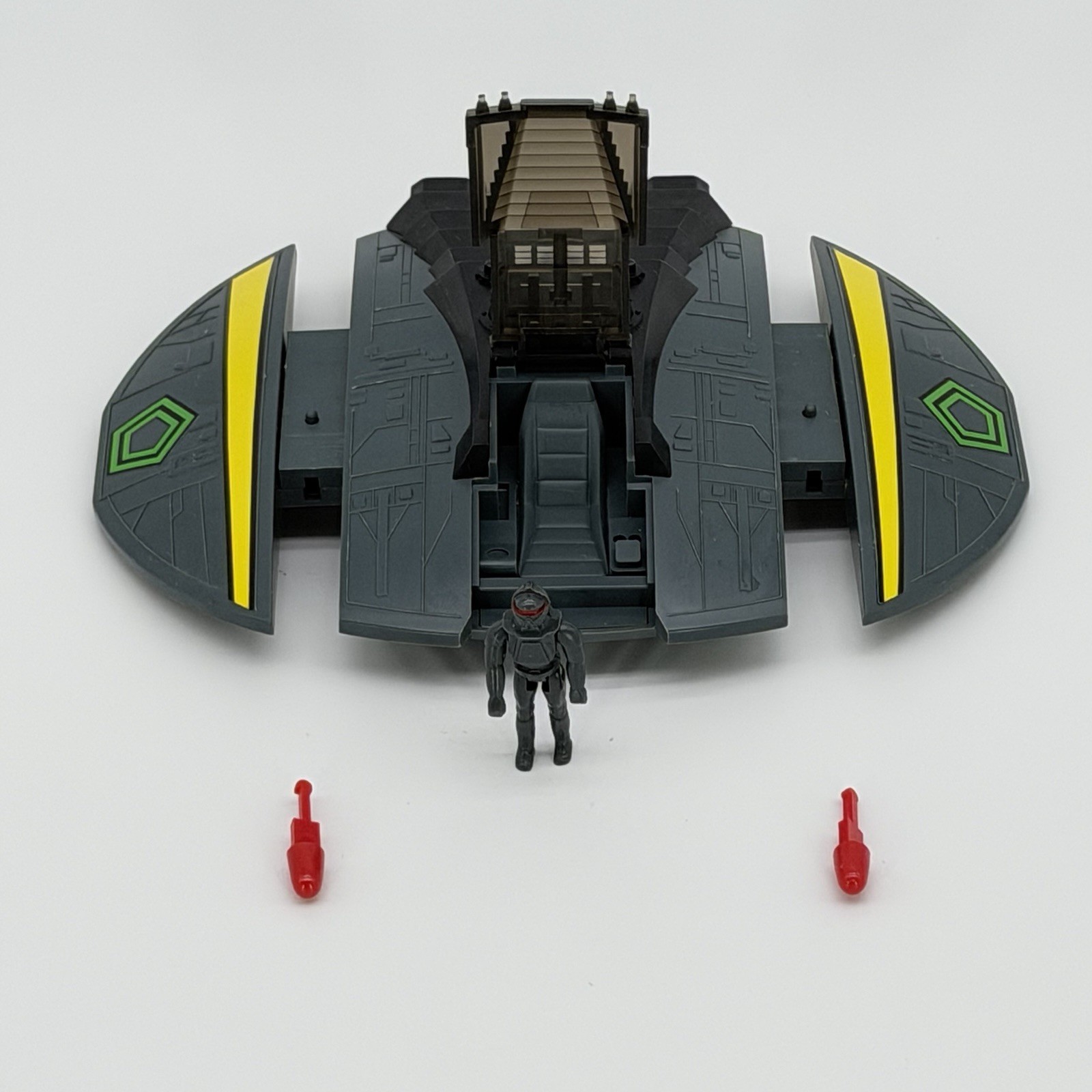 Vintage 1978 Cylon Raider Ship + Pilot + 2 Firing Missiles Galactica MATTEL