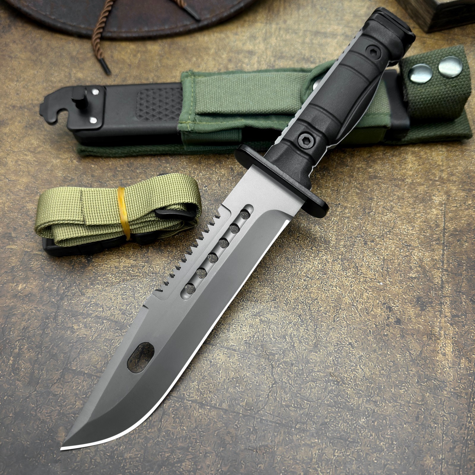 Rubber for Outdoor, Ergonomic Rubber Handle, 5Cr Steel Outdoor Survival Knife Rubber for Outdoor, Ergonomic Rubber Handle, 5Cr Steel Outdoor Survival Knife