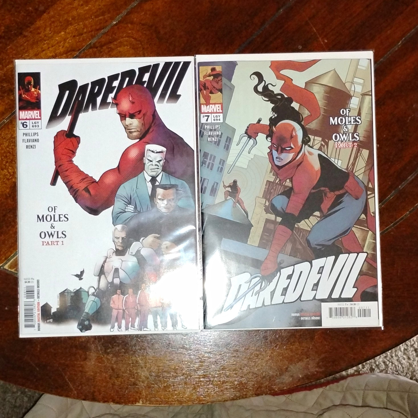 Marvel Daredevil #6-7 Comic Book Lot Of Moles & Owls Soule Garney