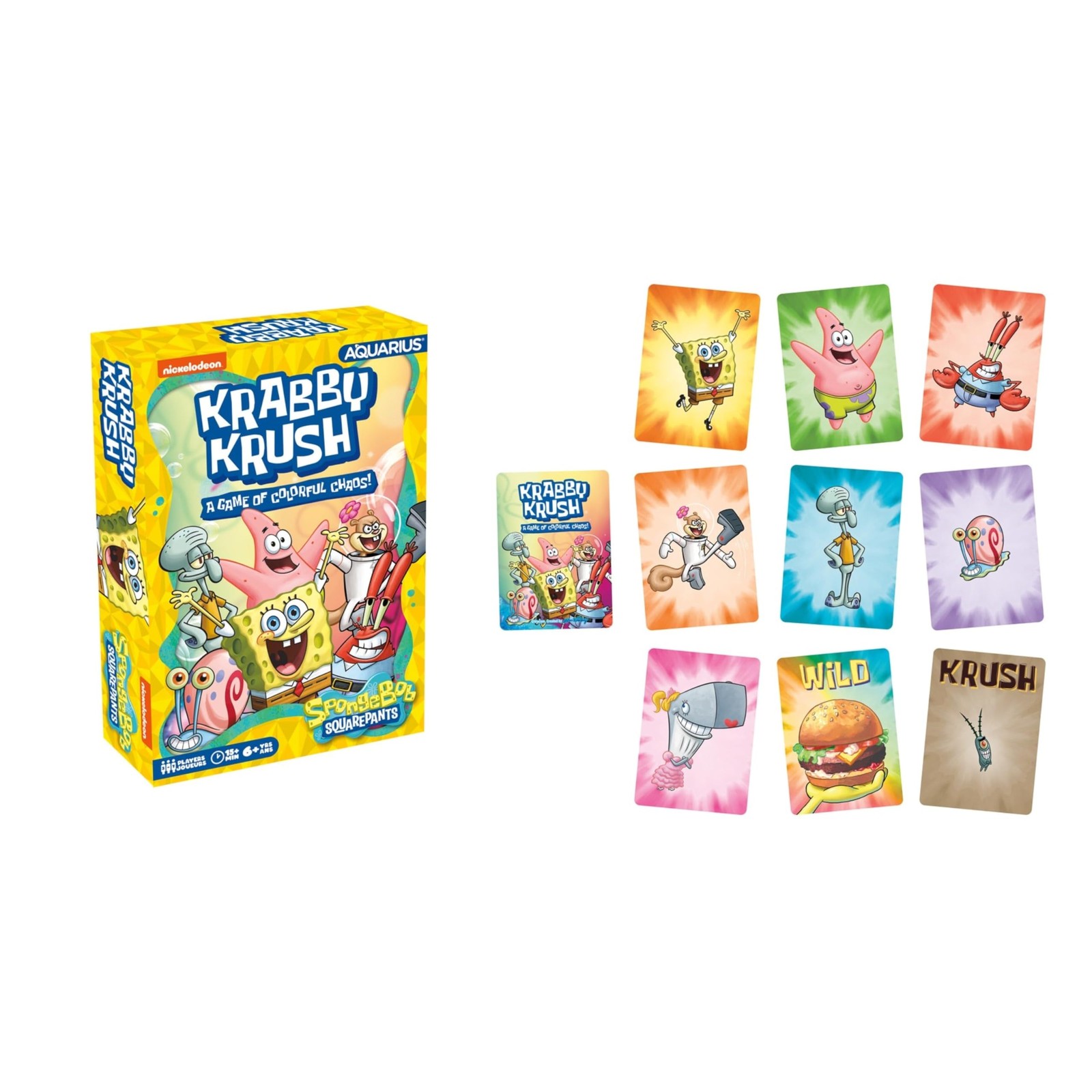 AQUARIUS Spongebob Krabby Krush Card Game – Family Fun, Ages 6+, Official AQUARIUS Spongebob Krabby Krush Card Game – Family Fun, Ages 6+, Official