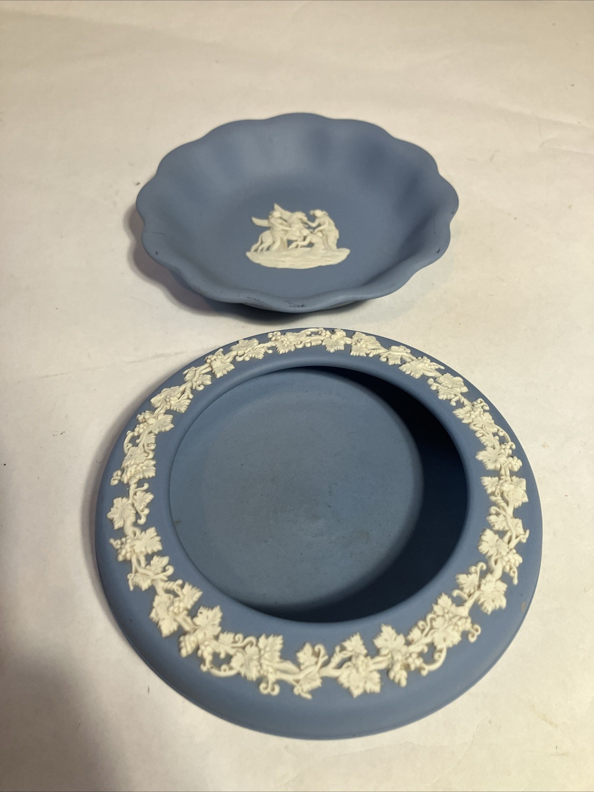 Wedgwood Jasper Blue Trinket Dishes Made In England 5 Inch Lot Of 2