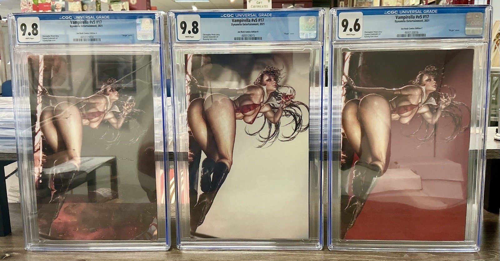 All 3 Virgin Cover Variants VAMPIRELLA V.5 #17 A B CGC 9.8 C CGC 9.6 Kyuong EOM