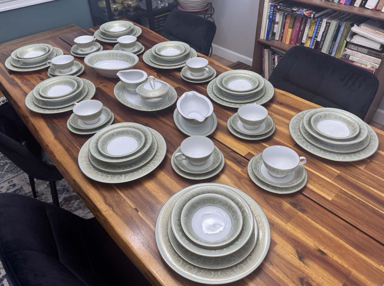62pc Noritake Viscount 6845 China Set for 8 | Discontinued 1967–1975 | Beautiful