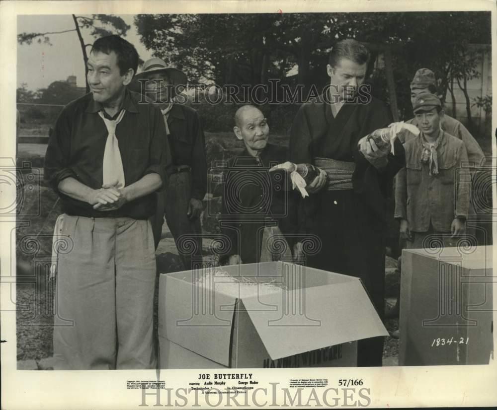 1957 Press Photo Five American Soldiers in a comedy film \