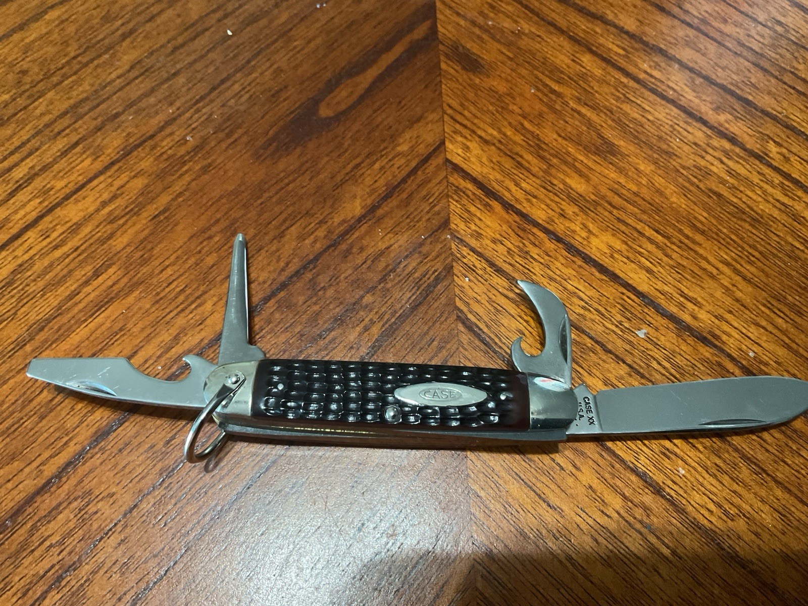 Vintage Case XX 640045R 1974 Camp Knife Delrin Handles Very Nice.