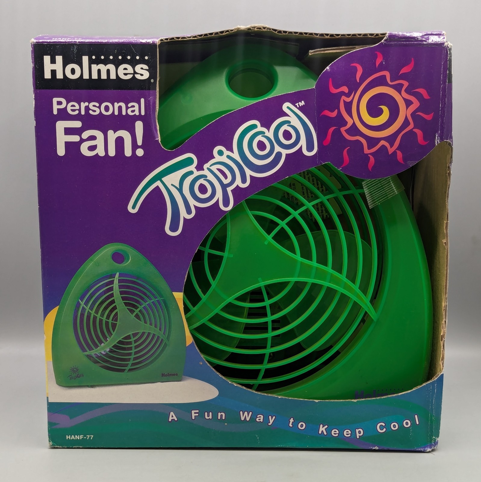 New Vintage Holmes Tropicool Small Desktop Triangle Fan Lime Green HANF-77 New Vintage Holmes Tropicool Small Desktop Triangle Fan Lime Green HANF-77