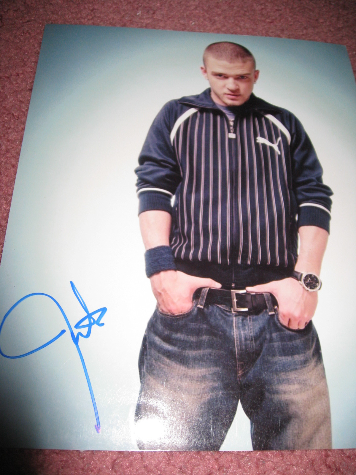 JUSTIN TIMBERLAKE SIGNED AUTOGRAPH 8x10 PHOTO IN PERSON PROMO SHOOT RARE COA C
