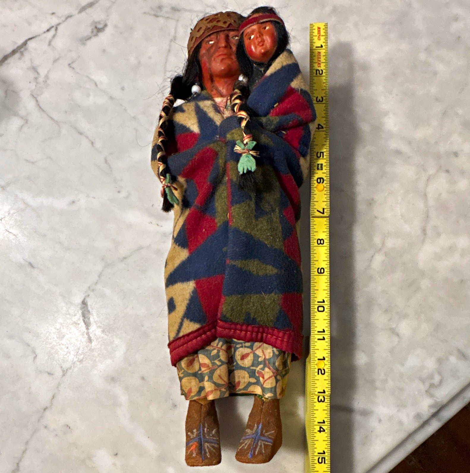 Bully Good Skookum Indian Doll Holding Papoose Baby 15