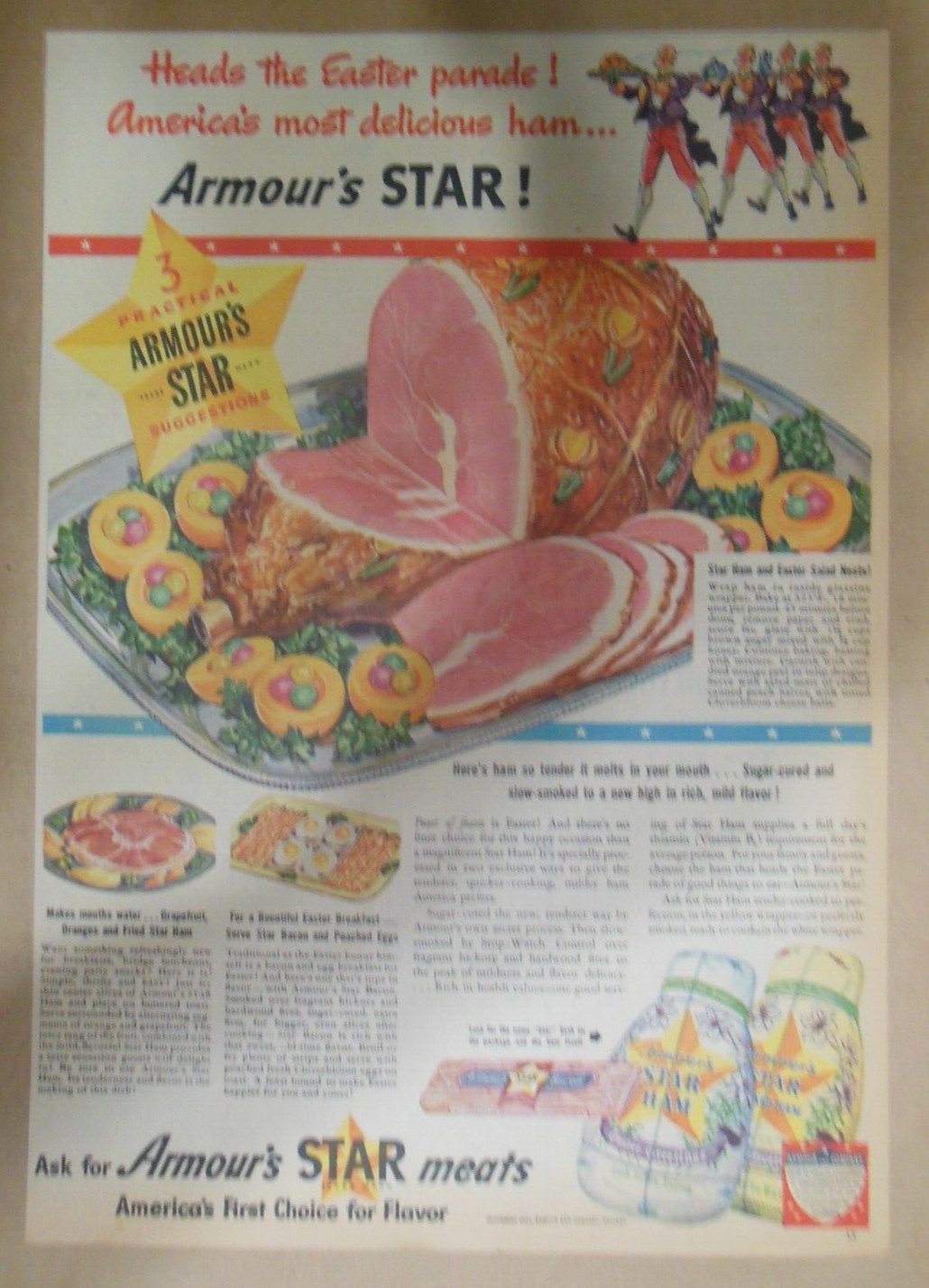 Armour and Company Ad: Armour Star Ham  from 1941 Size: 11 x 15 inches