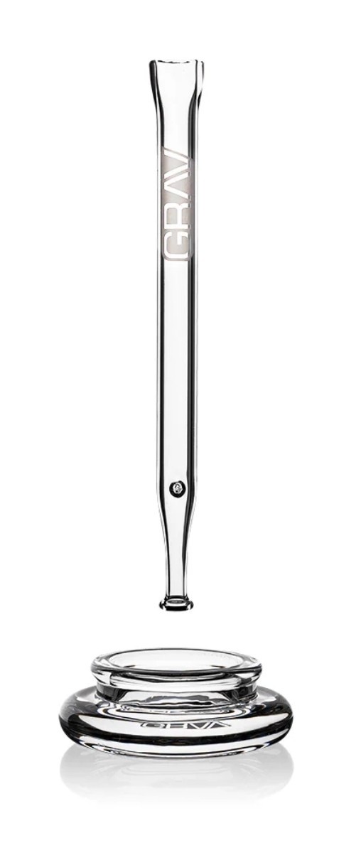 GRAV Quartz Glass w/ Dish – Heat Resistant  Tool Set – 6.25” Clear Glass