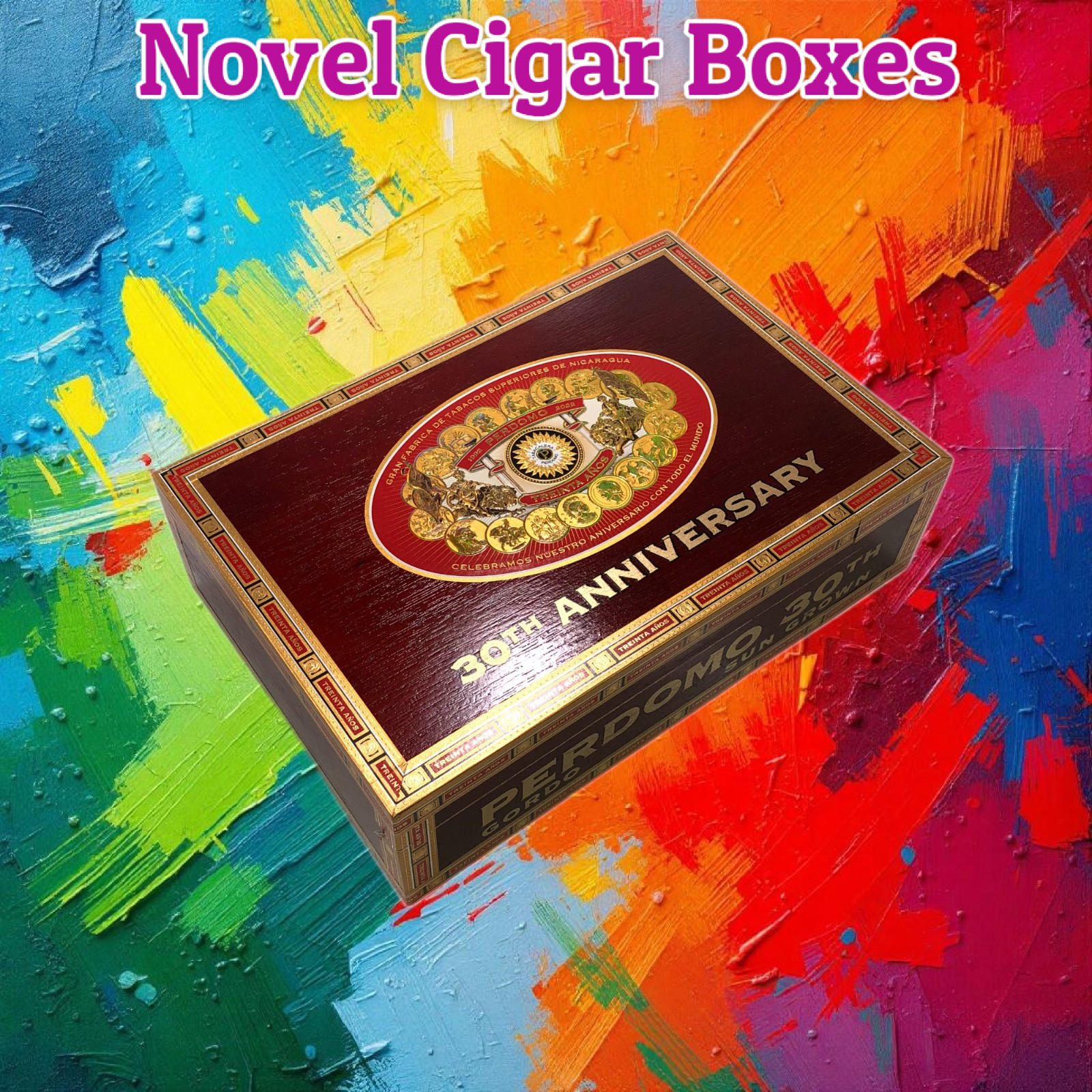 Perdomo 30th Sun Grown Gordo Empty Wooden Cigar Box 10.5x7x3