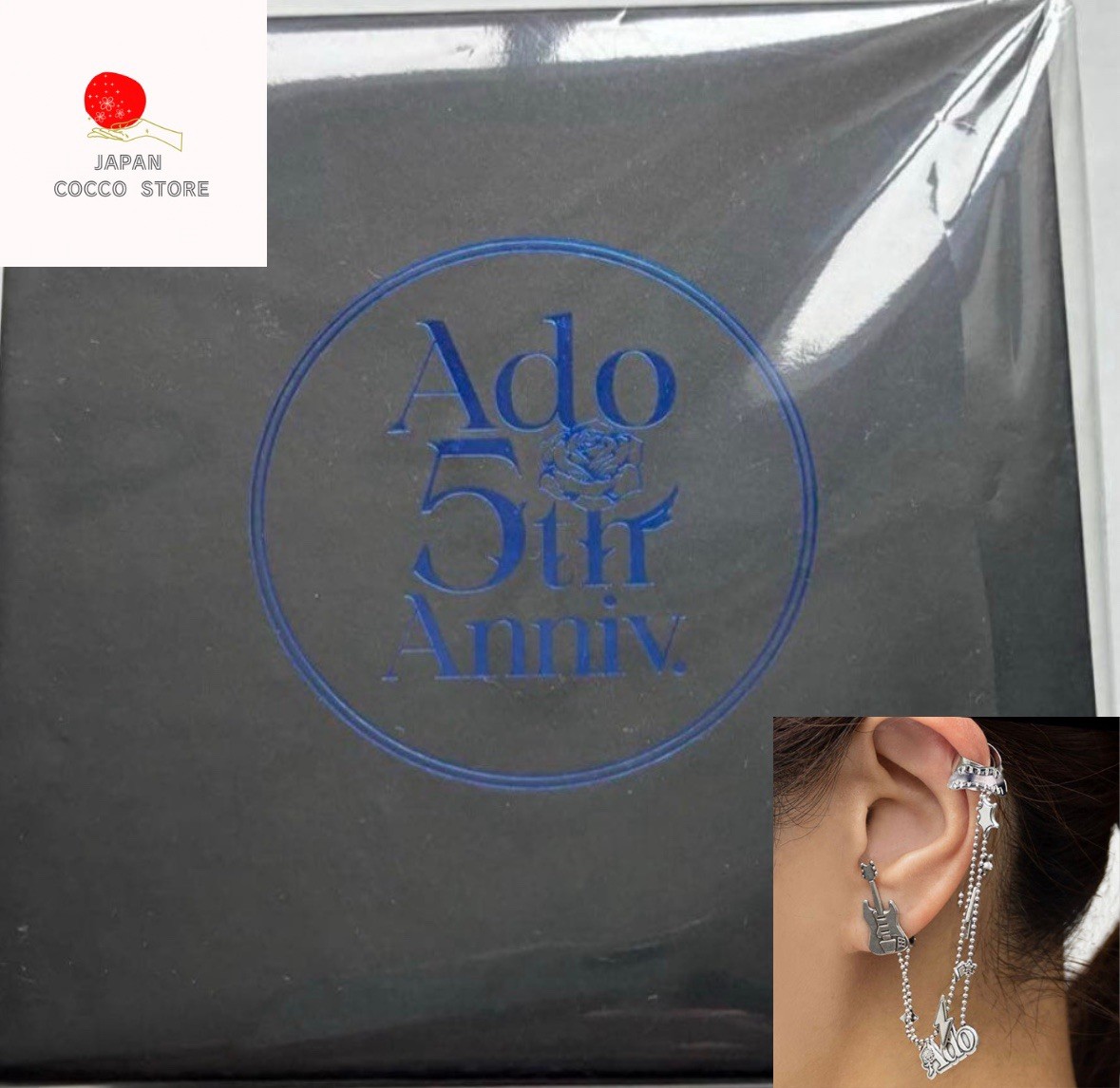 Ado 5th Anniversary POPUP Store Limited Earrings Ear Cuff Original Box HOT NEW