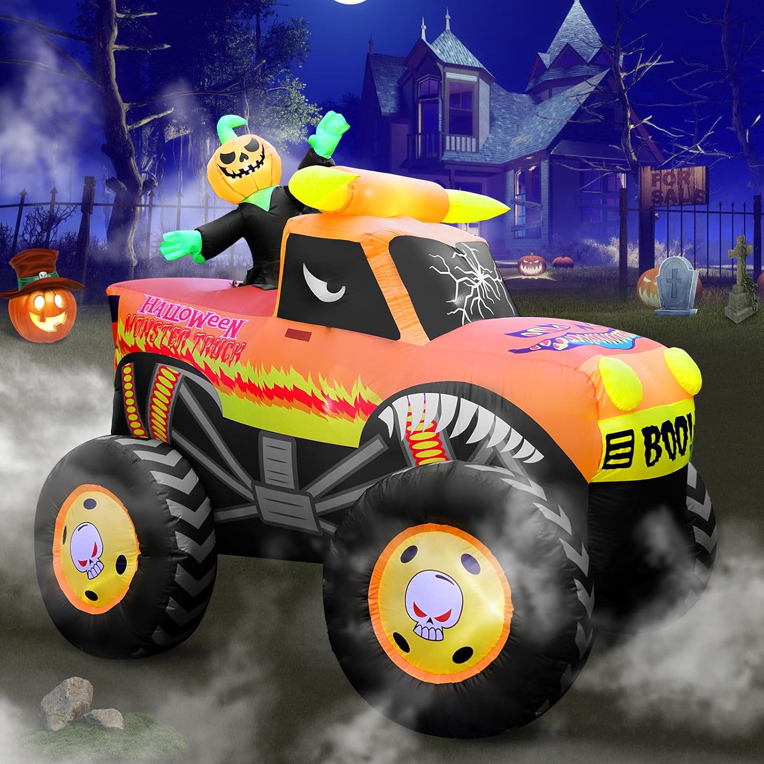 Super Giant 8FT Long x 7FT Tall Halloween Inflatables Pumpkin Monster Truck Super Giant 8FT Long x 7FT Tall Halloween Inflatables Pumpkin Monster Truck