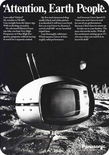 1972 PANASONIC ORBITEL TV  **** DECORATIVE REPLICA METAL SIGN ****