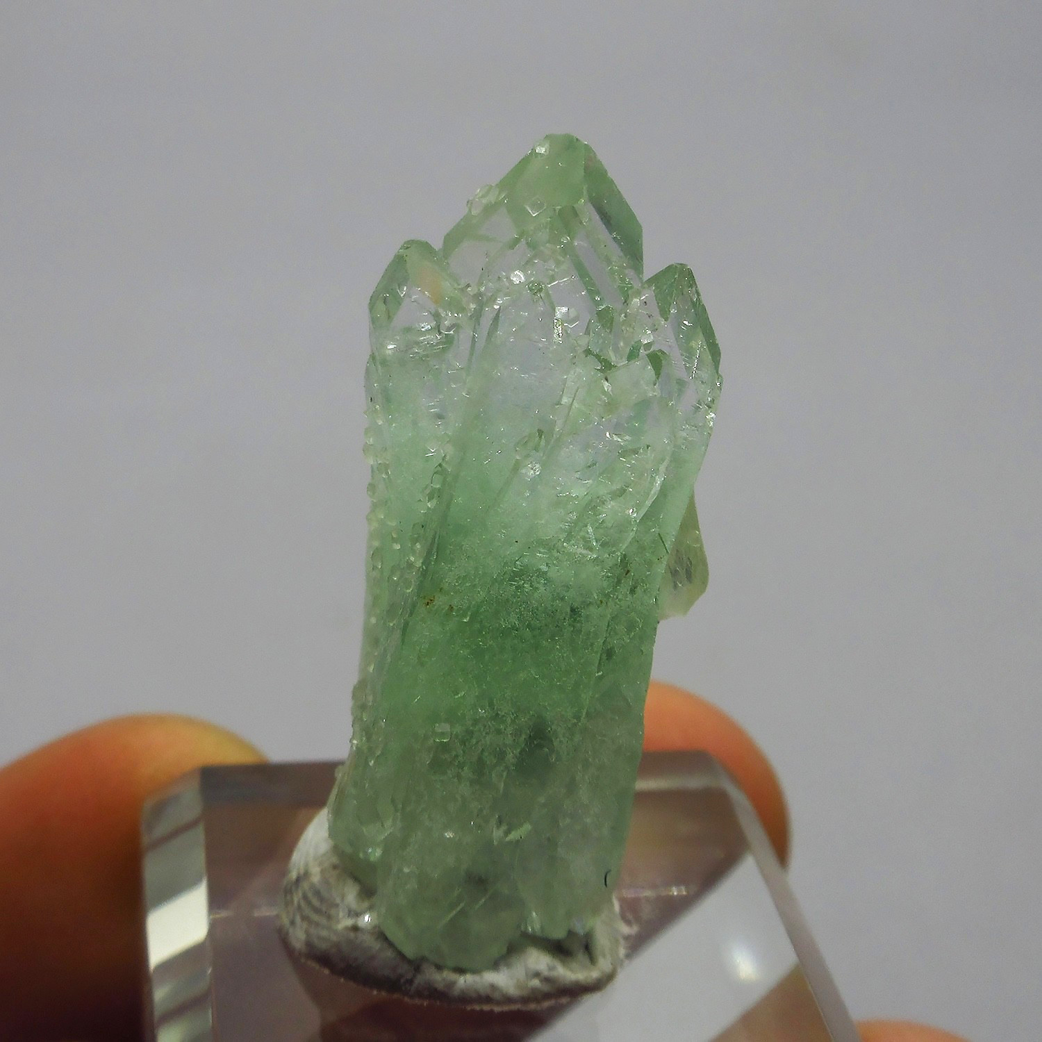 Tip of Pointed Green apophyllite (non-precious natural mineral) # 4227