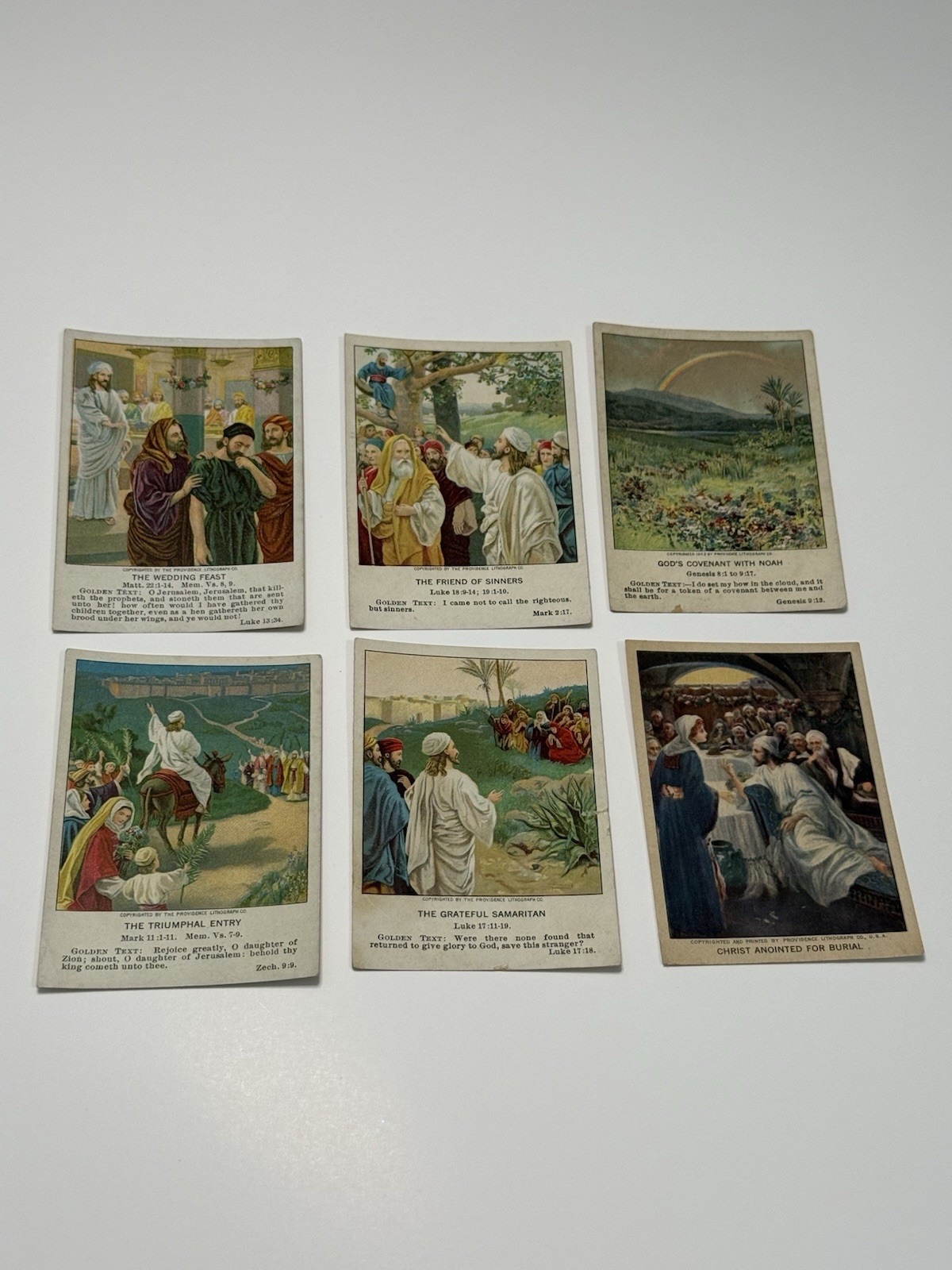 Antique 1914-1915 Olivet Picture Cards Lot of 11 Methodist Bible Lithographs