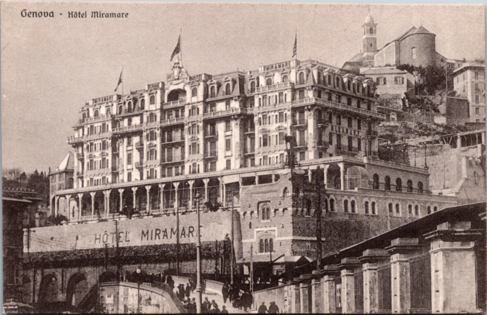 Hotel Castello Miramare Genova Italy Postcard