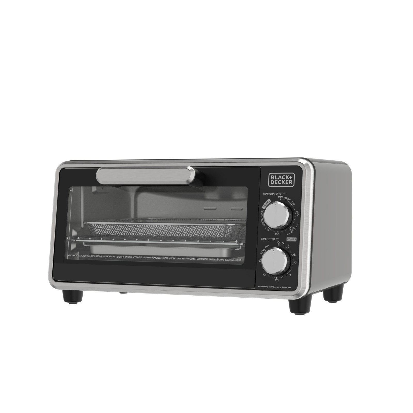 Black+Decker Crisp ‘N Bake PRO Stainless Steel 4-Slice Air Fryer Toaster Oven Black+Decker Crisp ‘N Bake PRO Stainless Steel 4-Slice Air Fryer Toaster Oven
