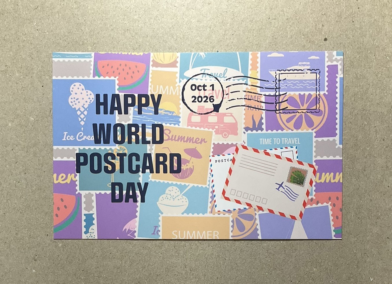 New postcard 4x6 Happy World Postcard Day 2026
