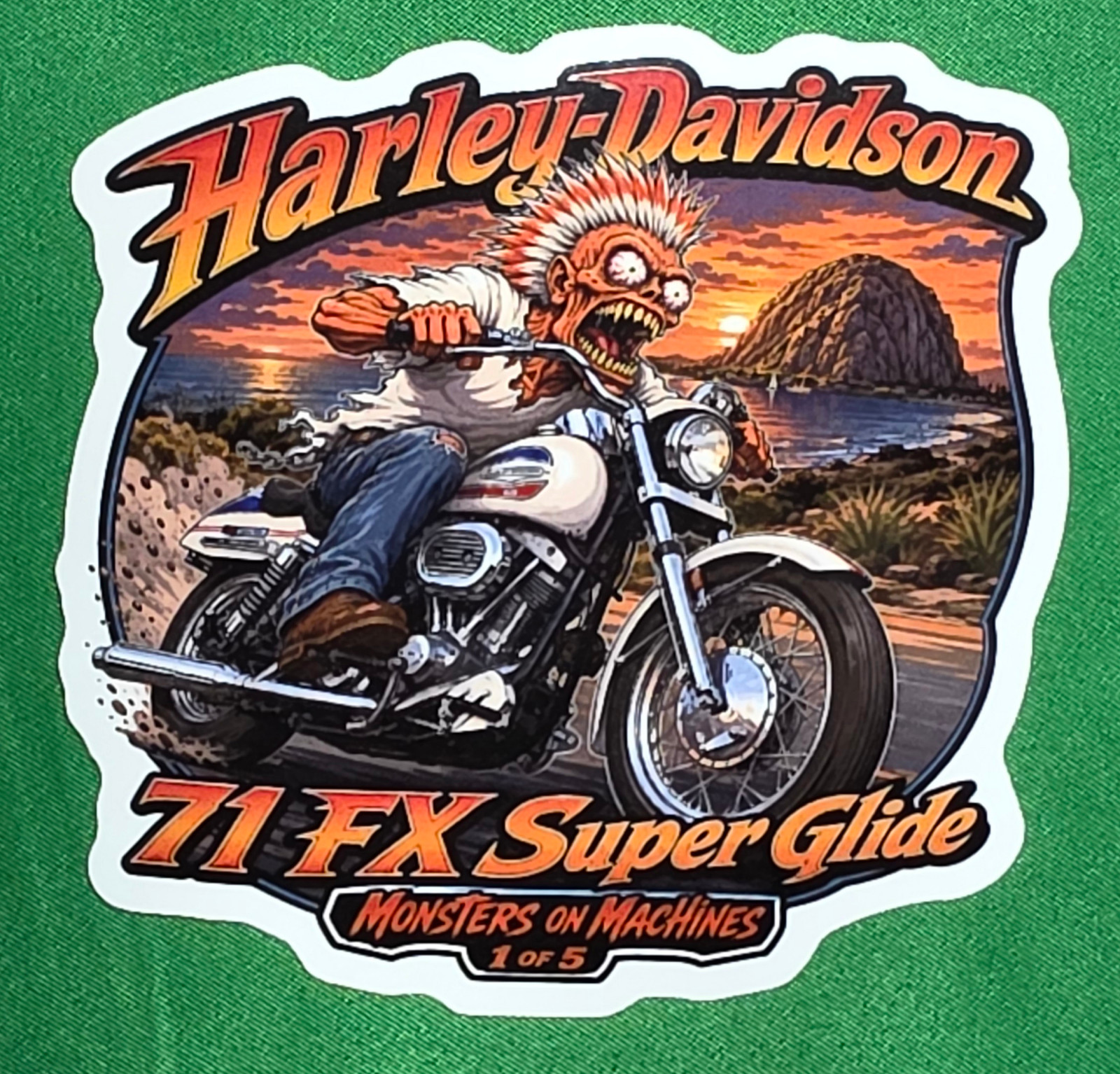 1971 Harley-Davidson FX Super Glide 9x9cm Durable Die-Cut Vinyl Sticker 1 of 5