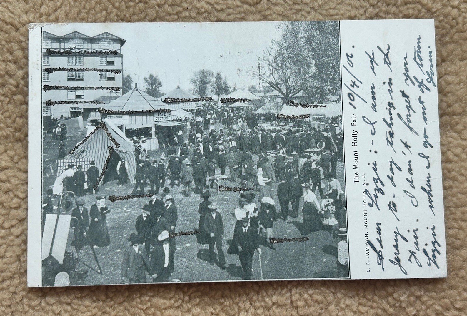 Mount Holly Fair 1906 UDB Postcard Burlington County NJ Mt Holly South Jersey