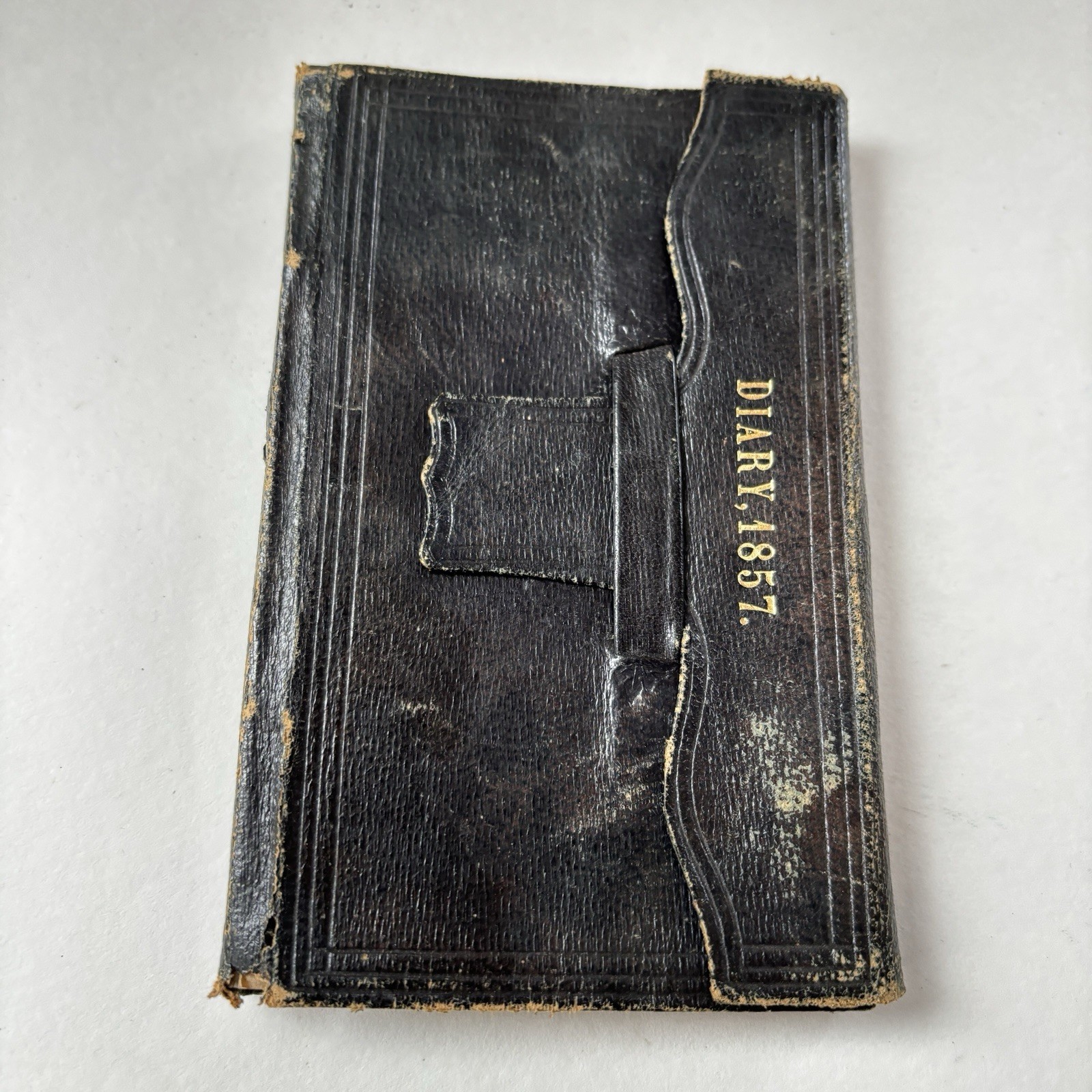 1857 Handwritten Diary New England Courtship Marriage Cash Accounts Leather