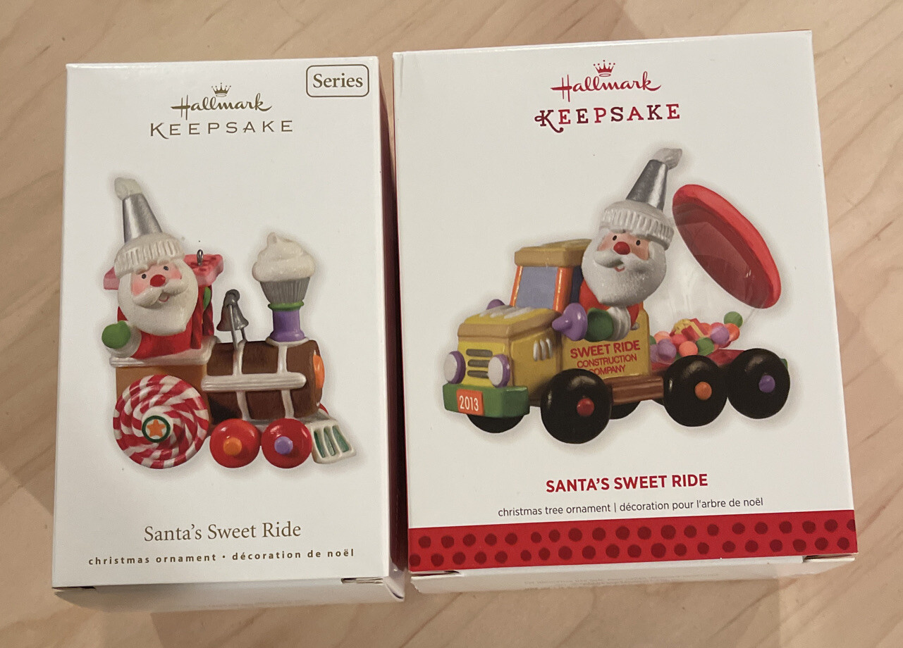 (2) Hallmark Keepsake SANTAS SWEET RIDE Ornaments LOT OF 2 2010-2013  New In Box