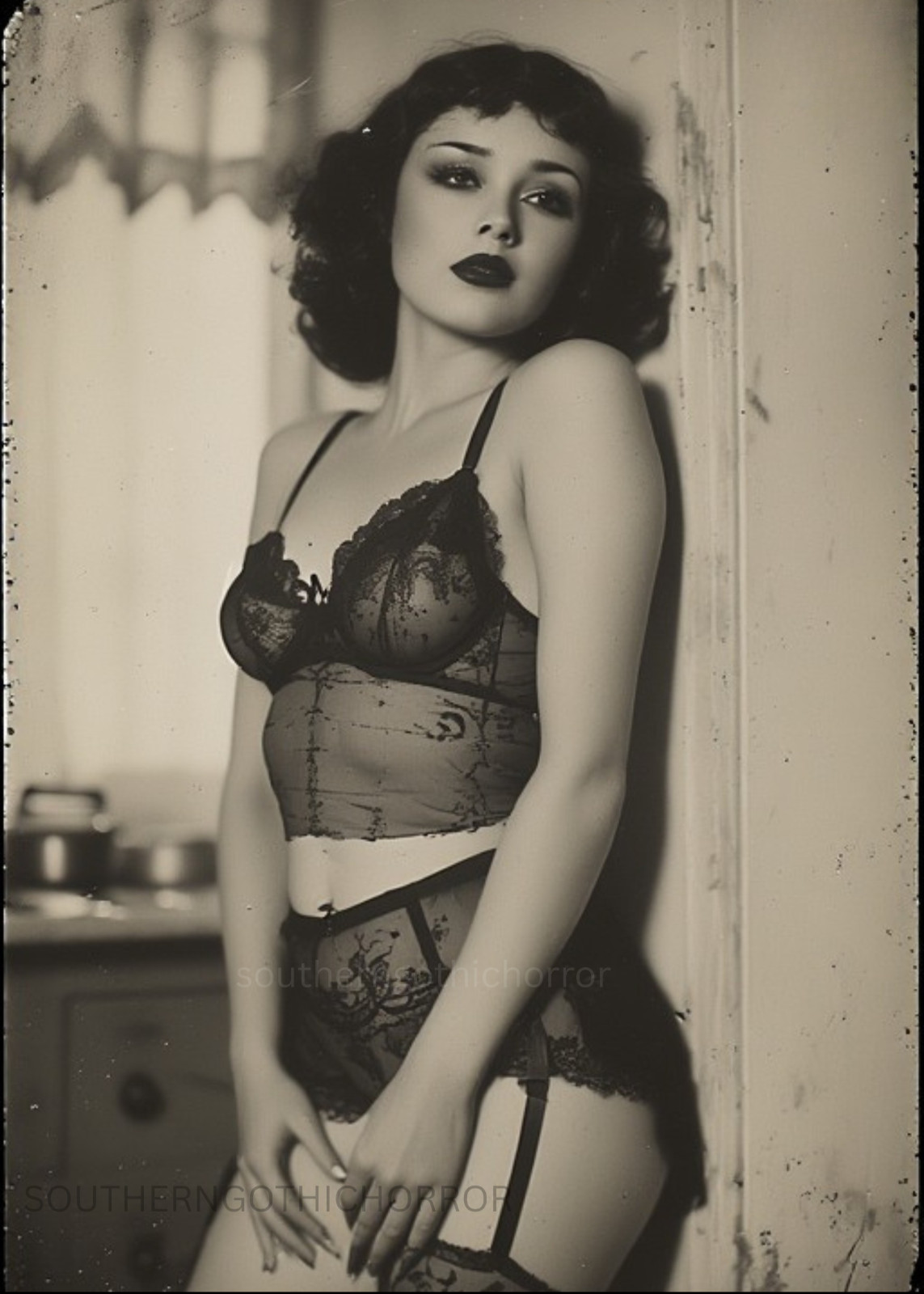 Vintage Risque  Pinup Portrait 4x6 Photo