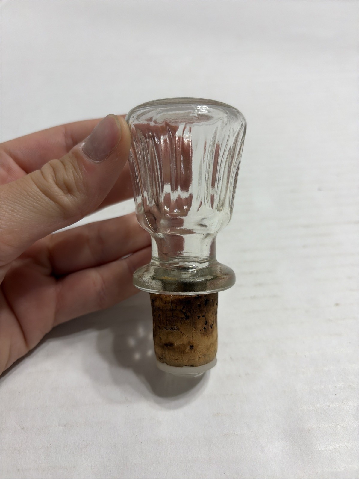 Vintage Clear Glass Bottle Stopper