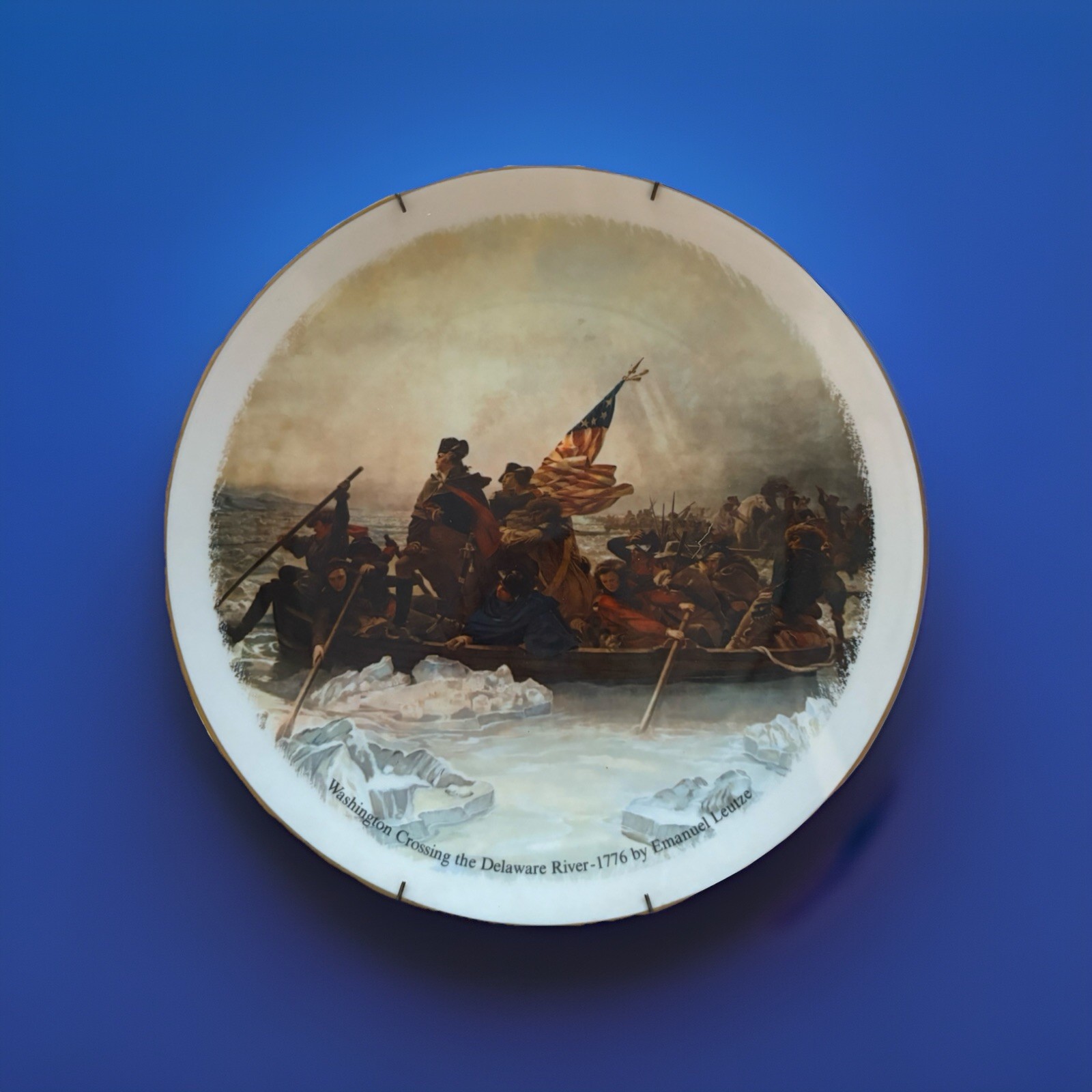 Vintage decorative plate—of Emanuel Leutze\'s \