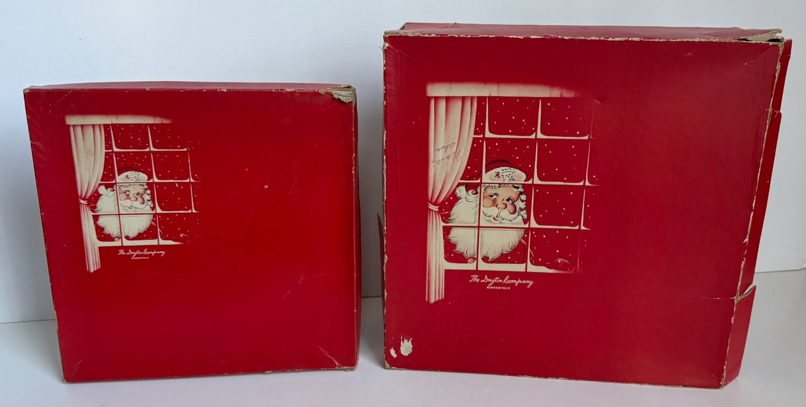 VINTAGE Dayton\'s Department Store Santa Claus CHRISTMAS GIFT BOXES Minneapolis