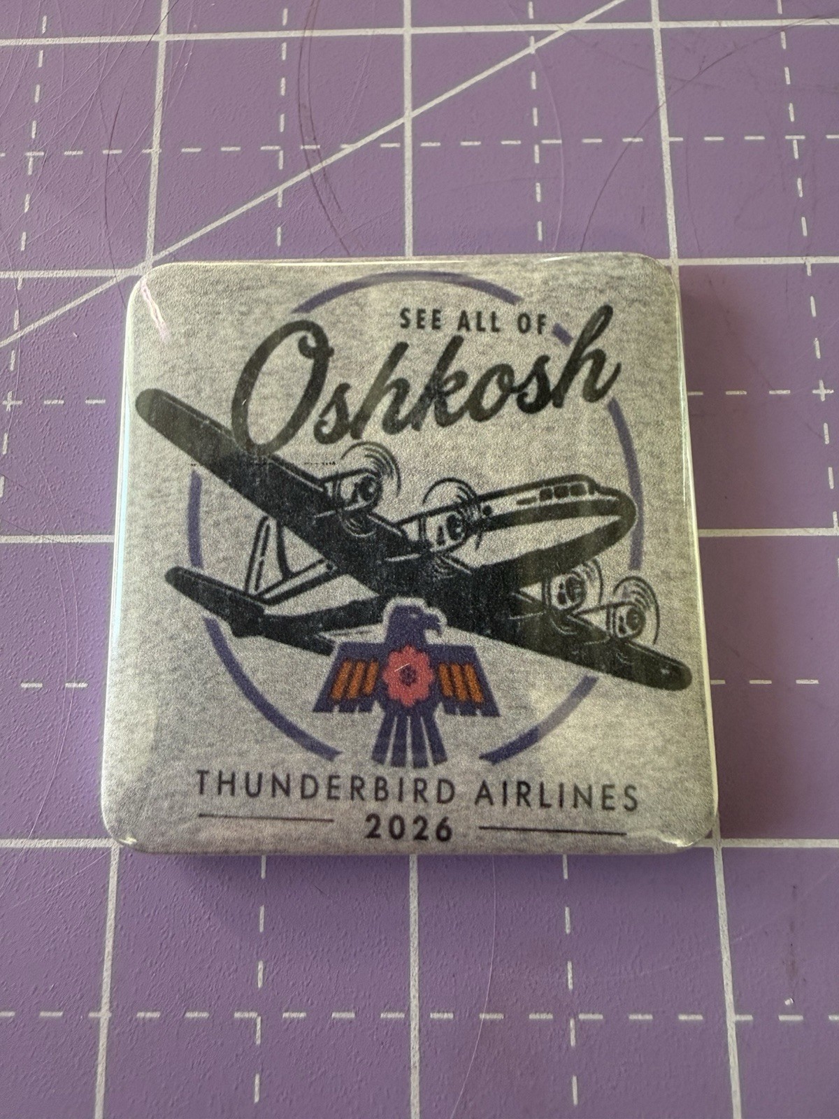 Thunderbird Airlines 2x2 Inch Magnet: See All Of Oshkosh