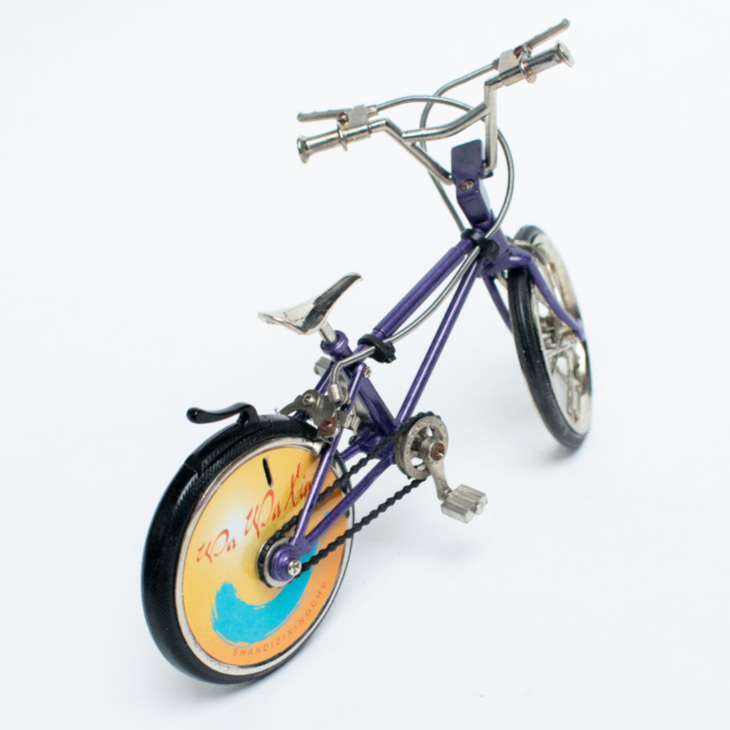 Purple Bicycle Vintage Table Lighter Metal Frame Wheelsport BMX Mountainbike VTG