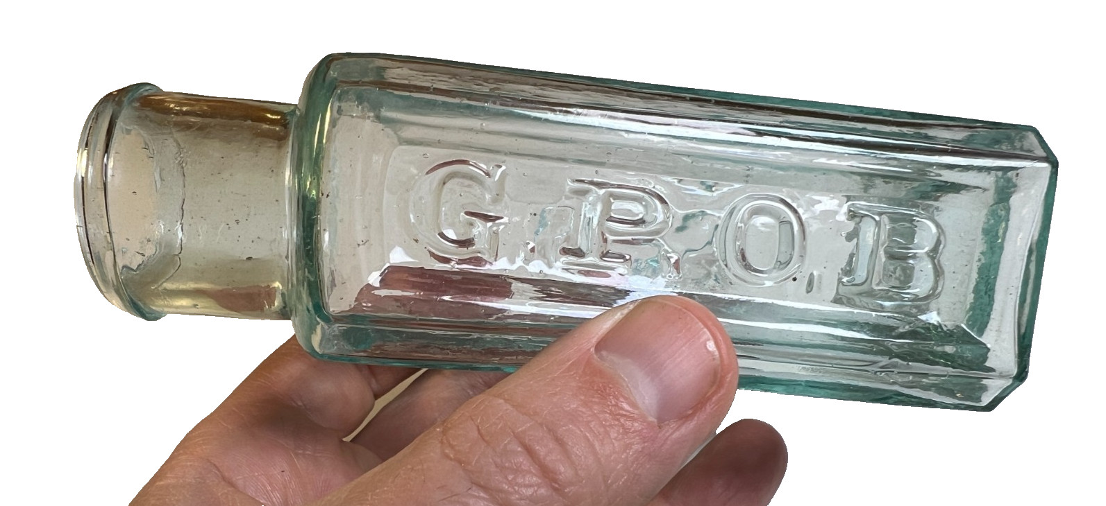 Antique G.P.O.B. General Post Office Bottle Glue Open Pontil British Government