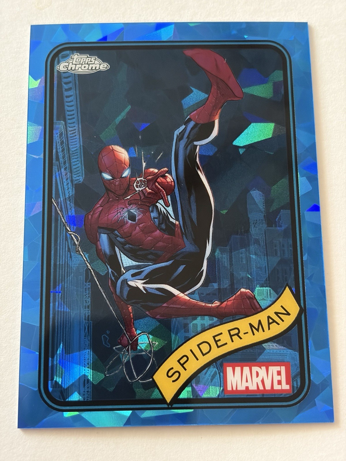 2025 Topps Chrome Sapphire Marvel #101 Spider Man
