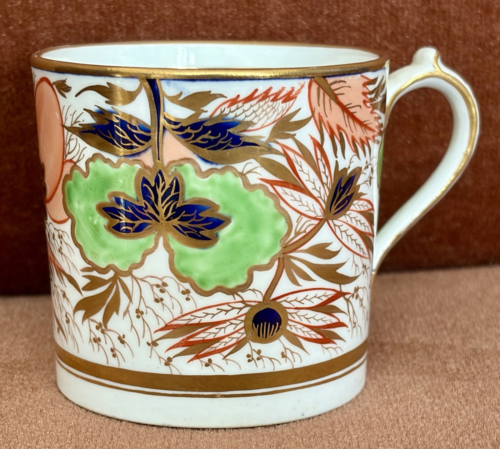Antique 19th Century Newhall English Porcelain Imari Pattern Coffee Can or Cup.