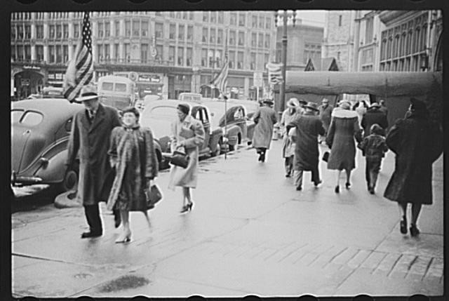 Indianapolis Indiana 1930s Downtown Street Scene Pedestrians Cars FSA