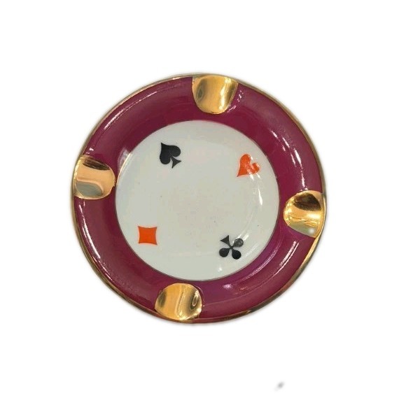 Vintage Chodziez Poland Ashtray Collectible Card Player 3.5\