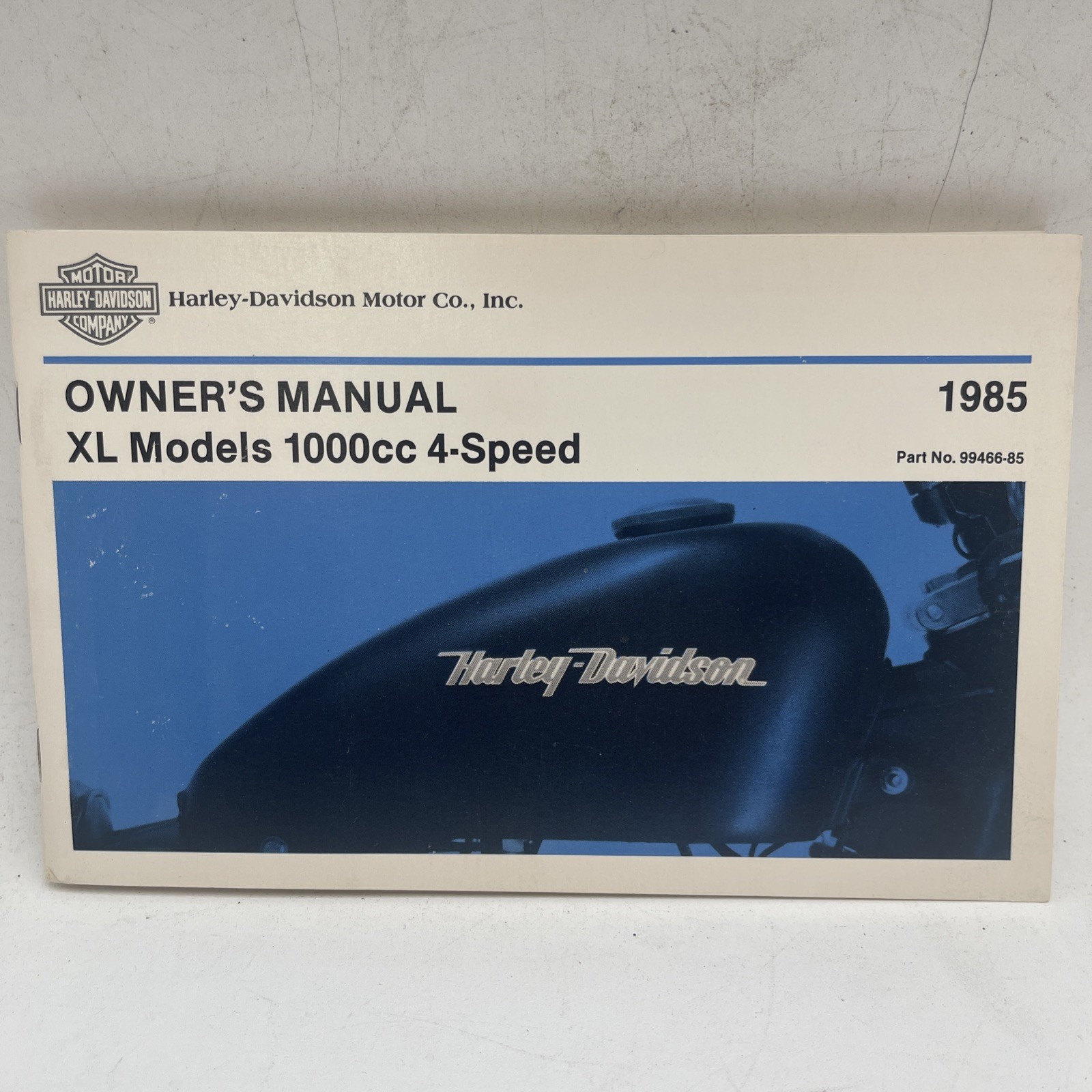NOS- HARLEY DAVIDSON OWNERS MANUAL 1985 XL MODELS 1000 CC 4-SPEED 99466-85