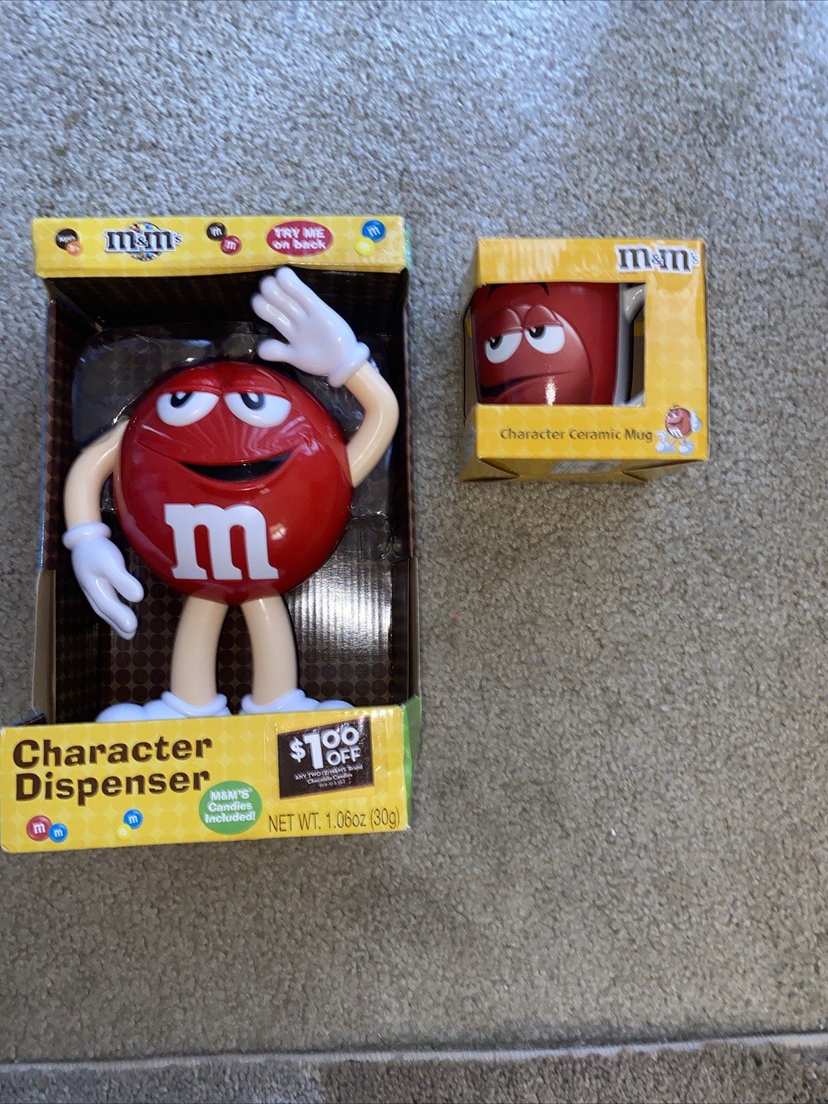 M&M\'s Character Dispenser Red M&M\'s Candy Stand Up Official/M&M Coffee Cup