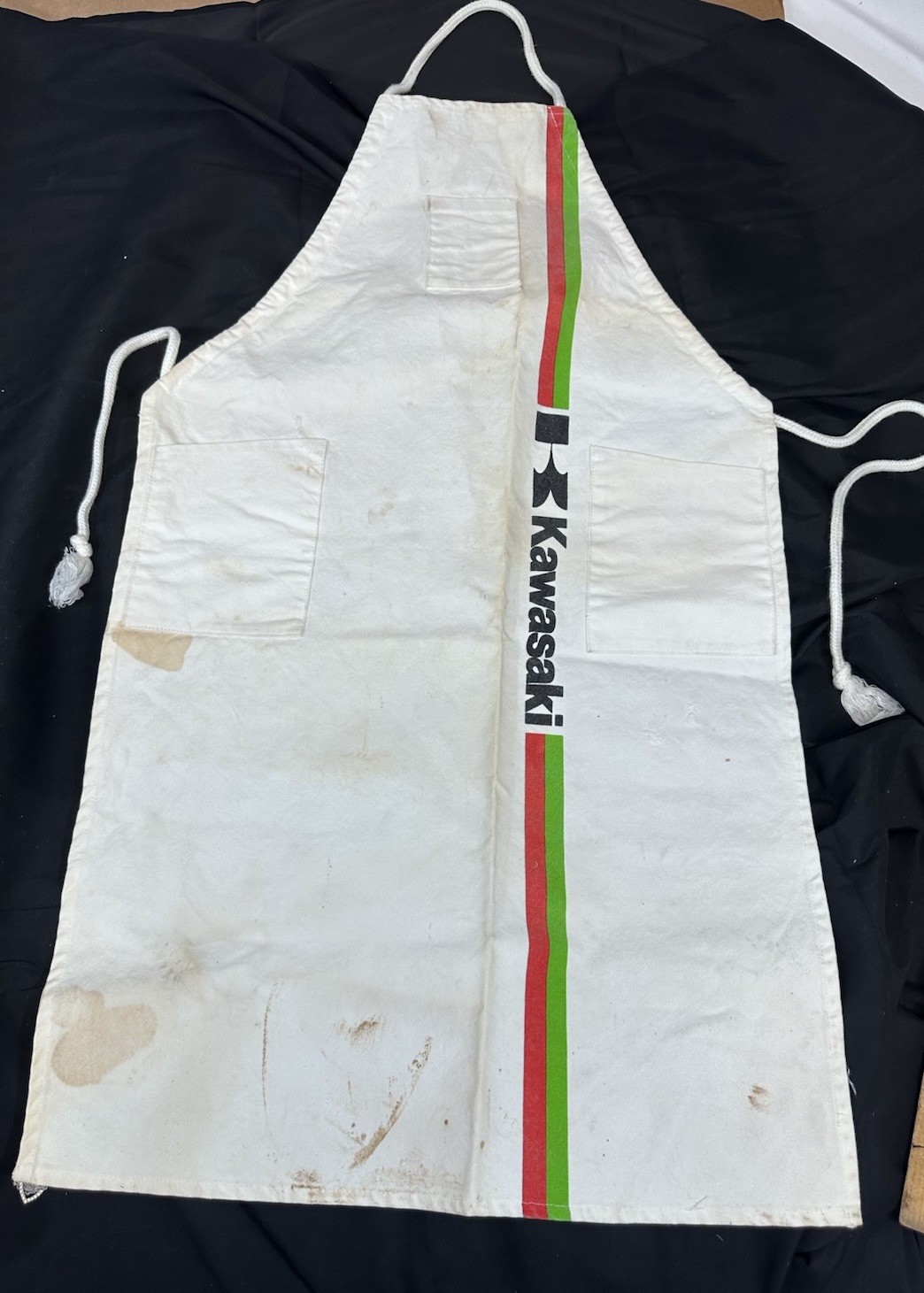 Vintage Team Kawasaki Motorcycles Mechanics Apron Canvas Made In Japan