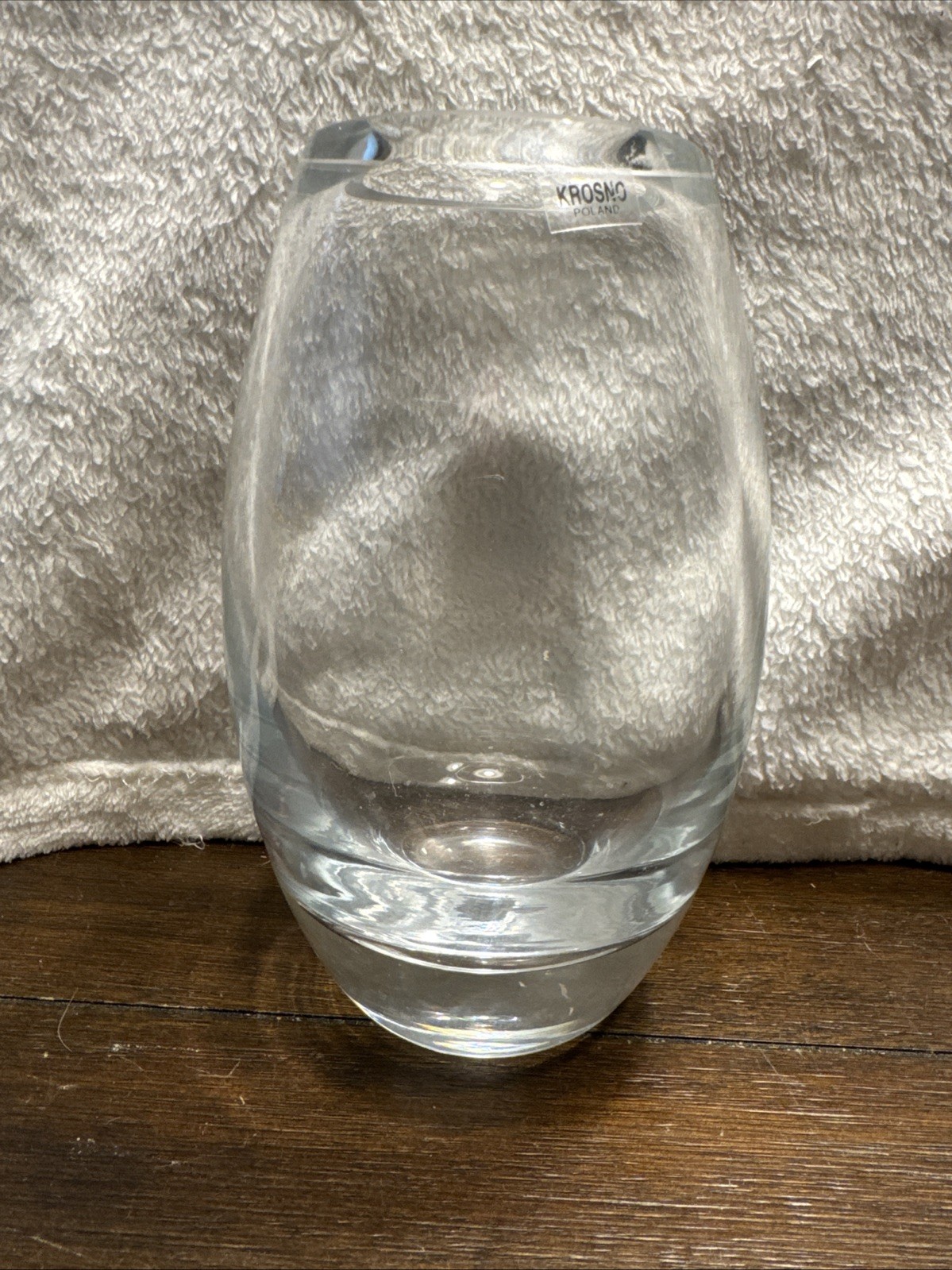 Krosno Poland 7 Inch Vase Barrel-shaped Silhouette With Thick Weighted Base Nice