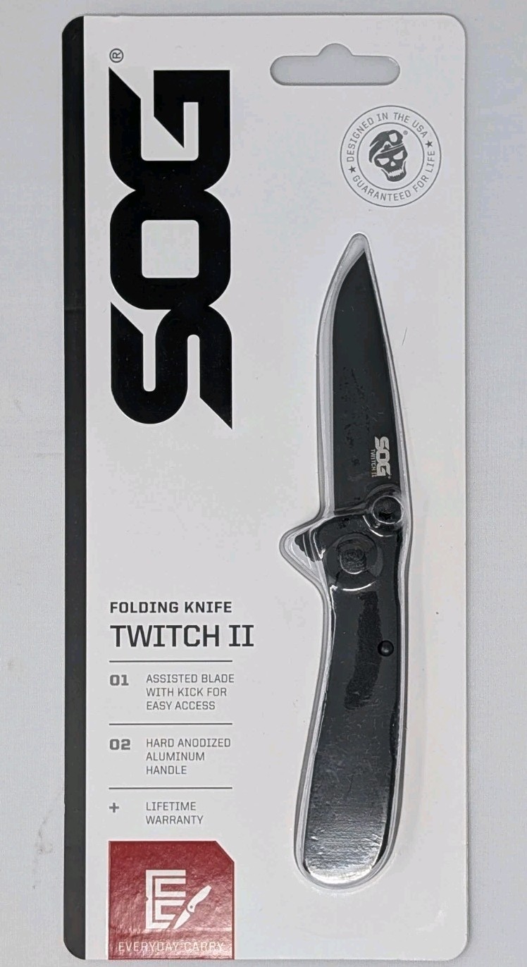 SOG Black Twitch II Folding Pocket Knife