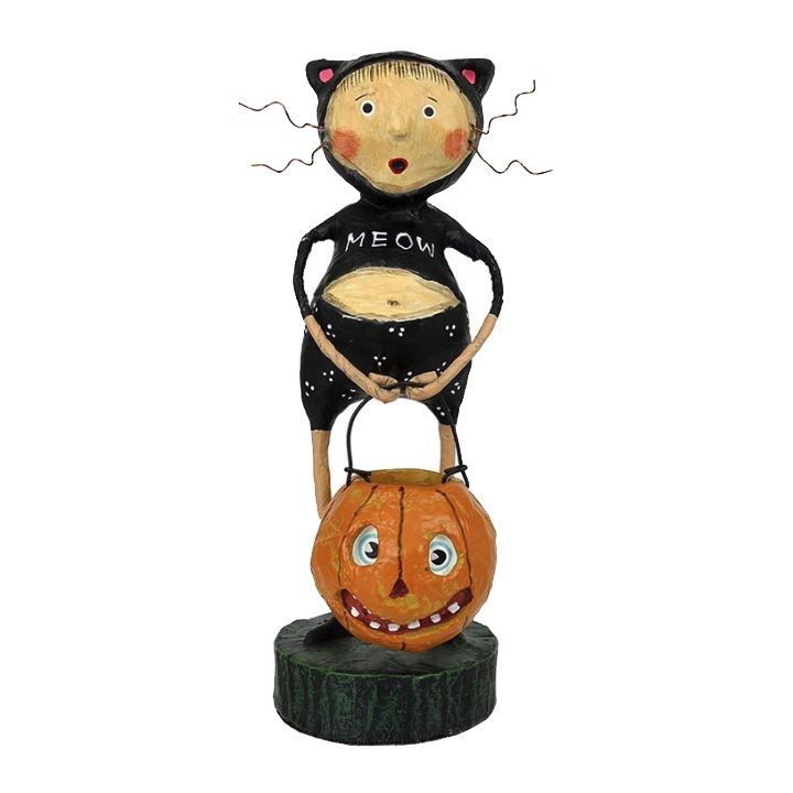 Lori Mitchell Halloween Collection Fraidy Cat Figurine 70318 Lori Mitchell Halloween Collection Fraidy Cat Figurine 70318