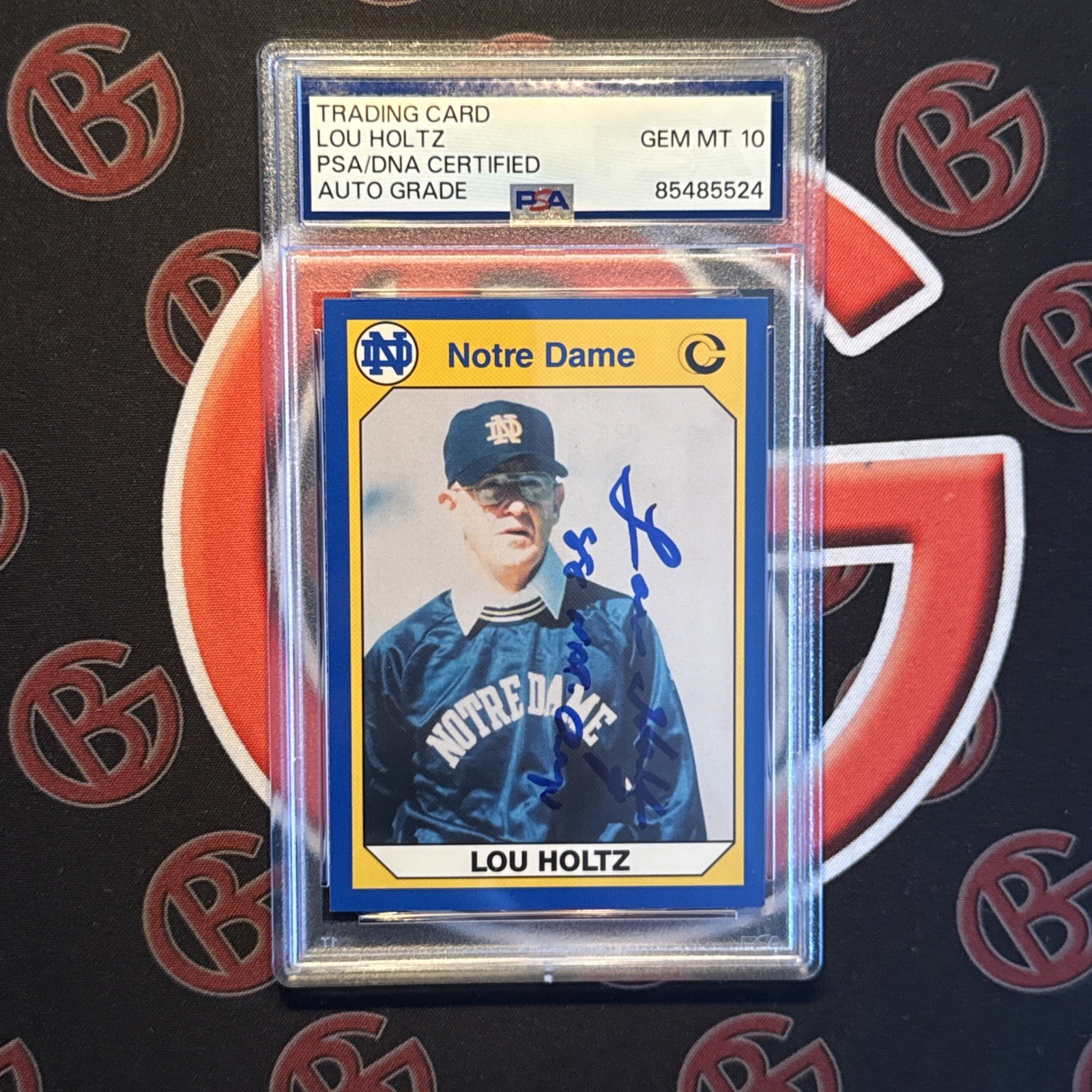 1990 Lou Holtz Auto 88 Nat Champs #13 Collegiate Collection PSA GEM MT 10 Auto 1990 Lou Holtz Auto 88 Nat Champs #13 Collegiate Collection PSA GEM MT 10 Auto