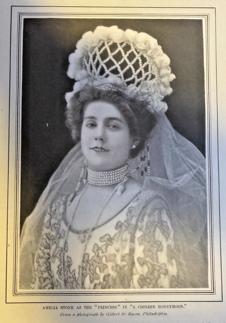 1902 Vintage Illustration Actress Amelia Stone Starring in A Chinese Honeymoon