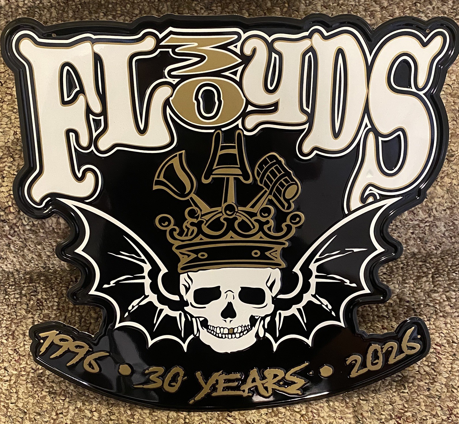 Three 3 Floyds Brewing 30th Anniversary 1996-2026 Metal Tin Tacker Sign Three 3 Floyds Brewing 30th Anniversary 1996-2026 Metal Tin Tacker Sign