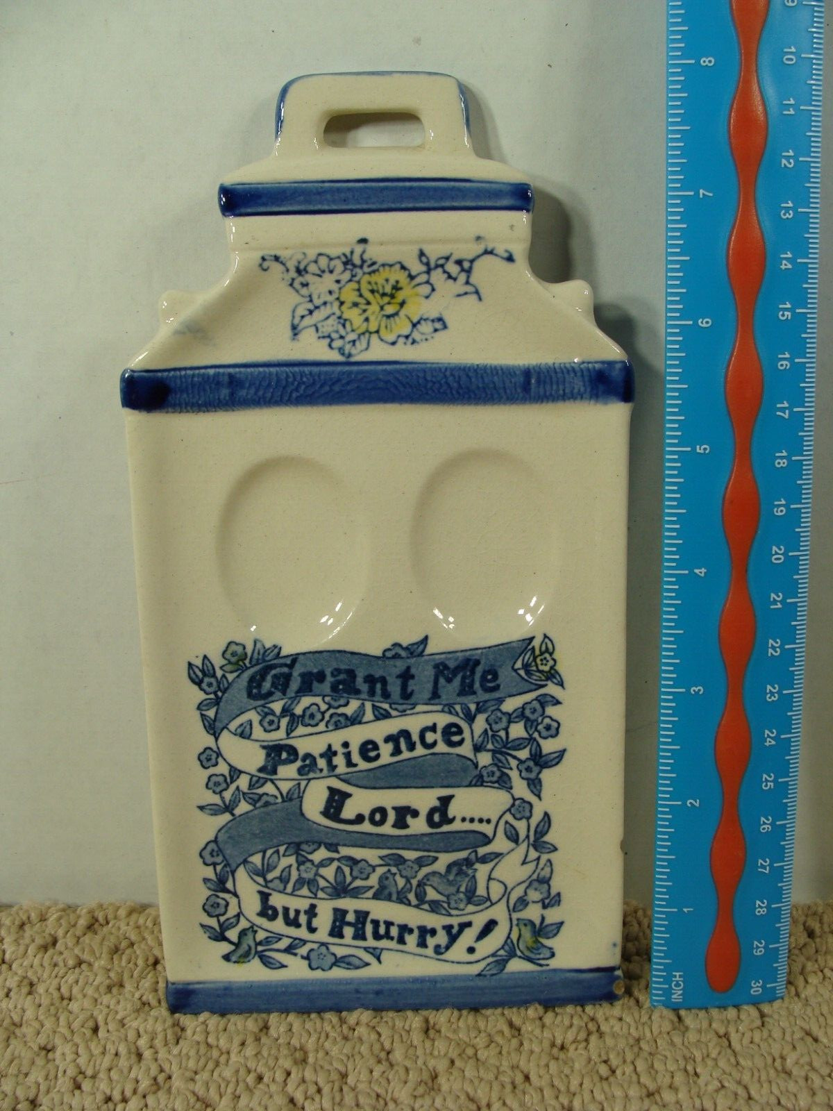 Egg Holder Tray Spoon Rest Plate Grant Me Patience Lord but Hurry Deviled Eggs